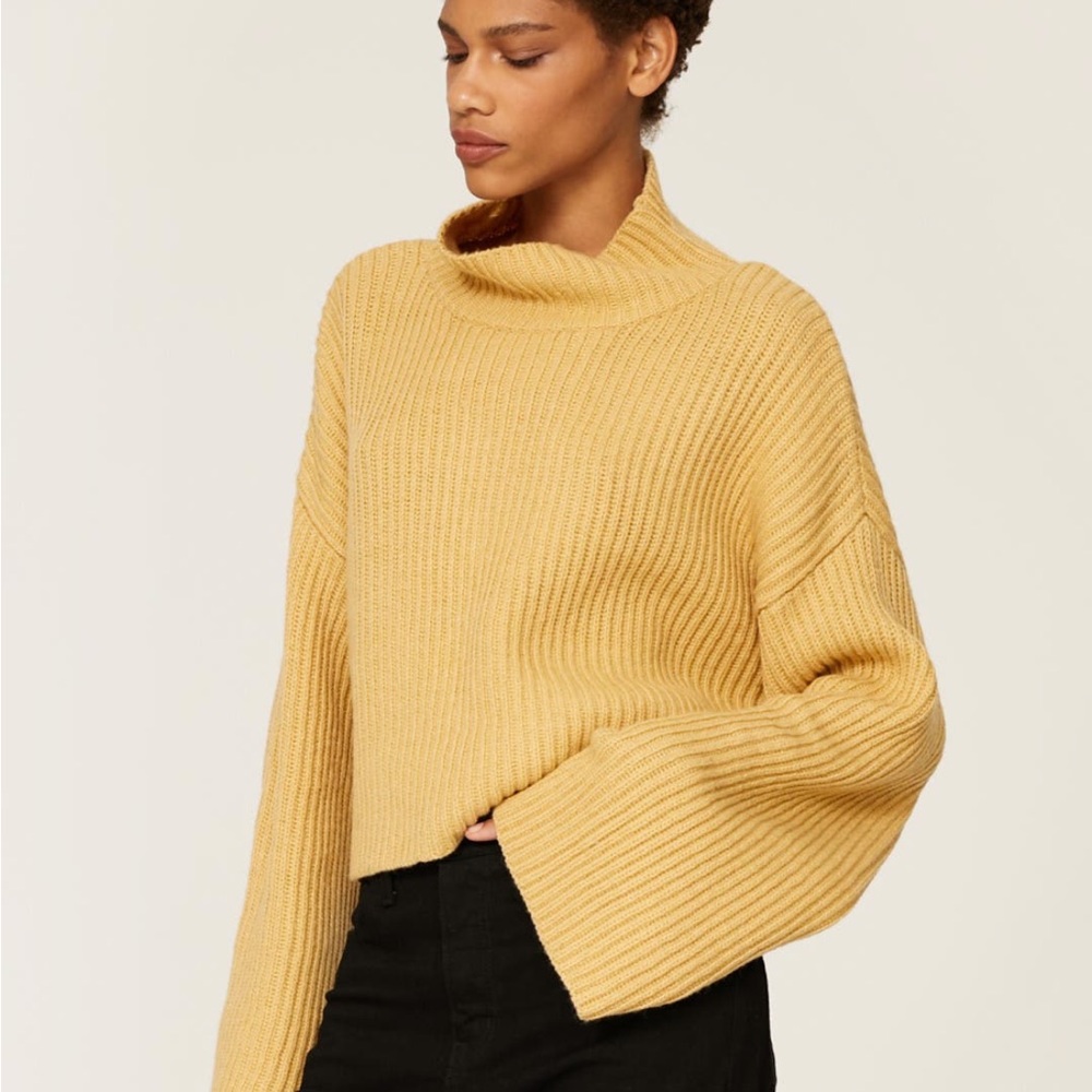 Sweet Baby Jamie Butter Yellow Cowl Neck Sweater